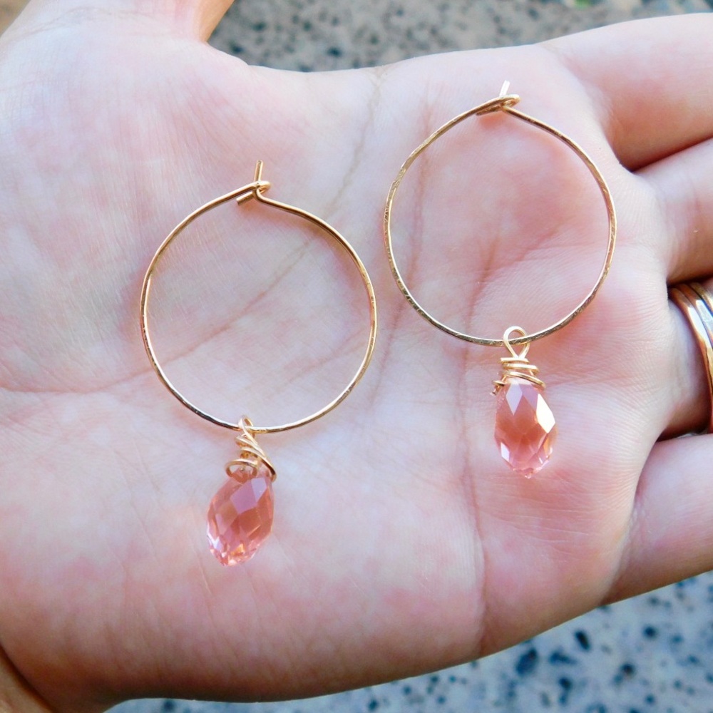Faceted Teardrop Crystal Earrings